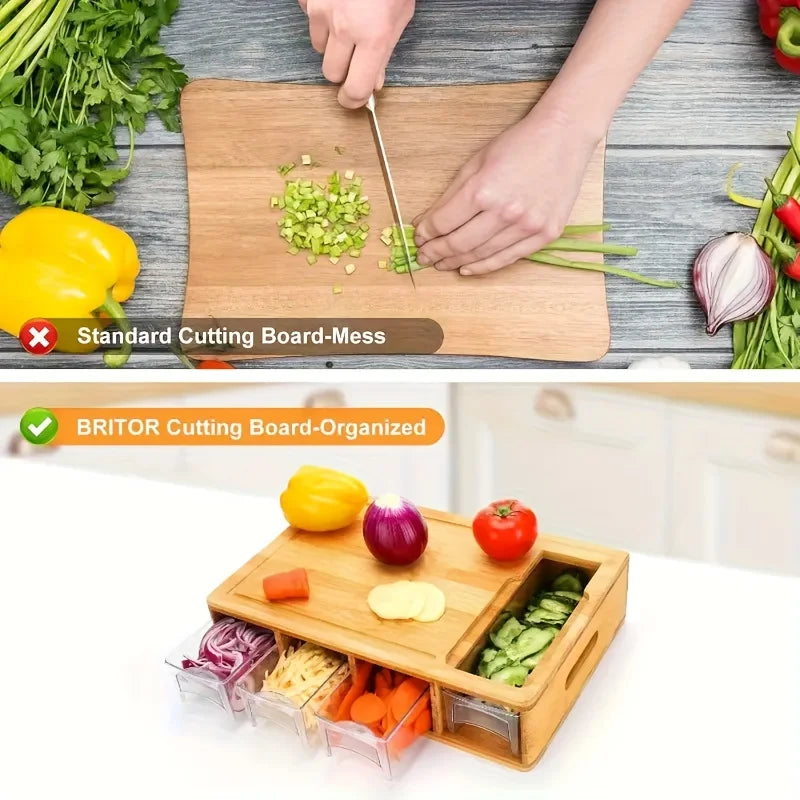 Bamboo Kitchen Prep Station Set
