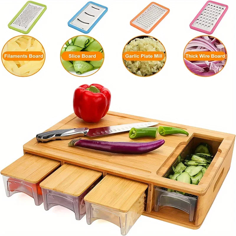 Bamboo Kitchen Prep Station Set